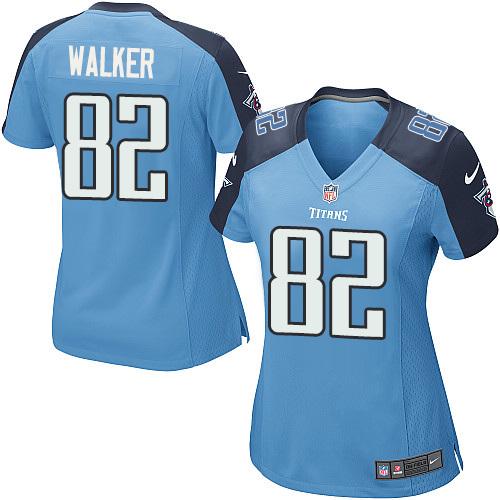 Nike Titans #82 Delanie Walker Light Blue Team Color Women's Stitched NFL Elite Jersey